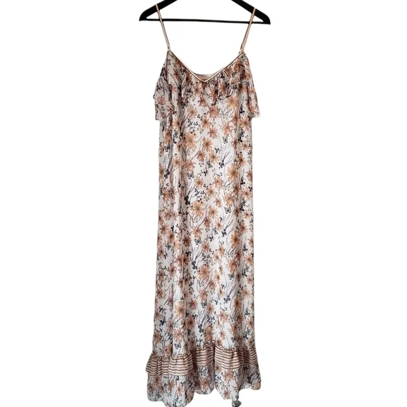 Max Studio Floral Ruffled Dress Size XS Maxi - Picture 2 of 12